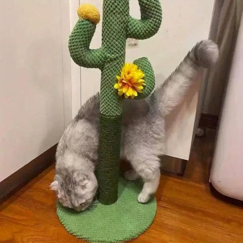 Cat cactus scratching post made of sisal.