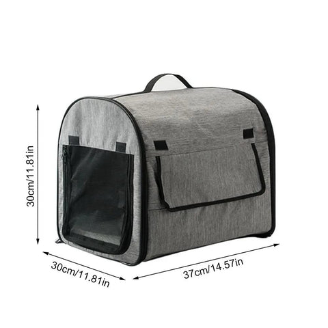 Practical foldable dog transport bag.