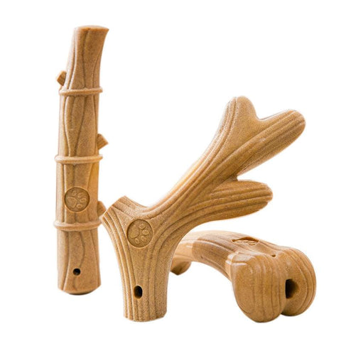 Durable dog chew toy with beef flavour.