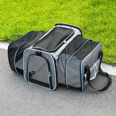Fold-out pet transport bag.