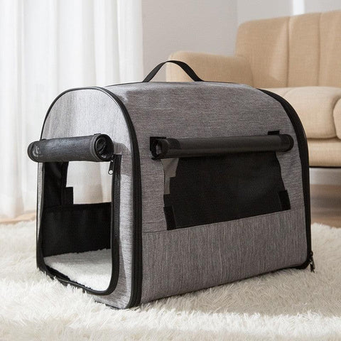 Practical foldable dog transport bag.