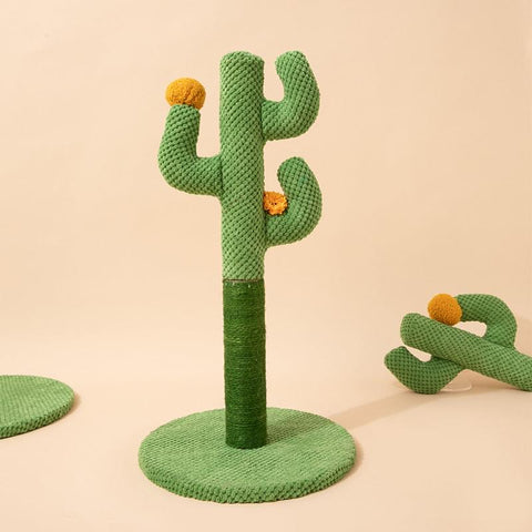 Cat cactus scratching post made of sisal.
