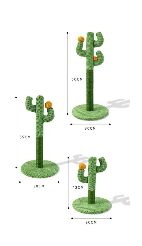 Cat cactus scratching post made of sisal.