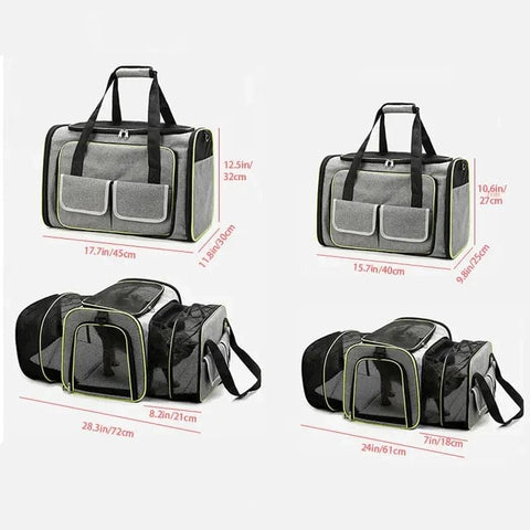 Fold-out pet transport bag.